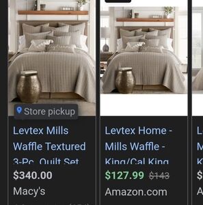 King size waffle quilt set